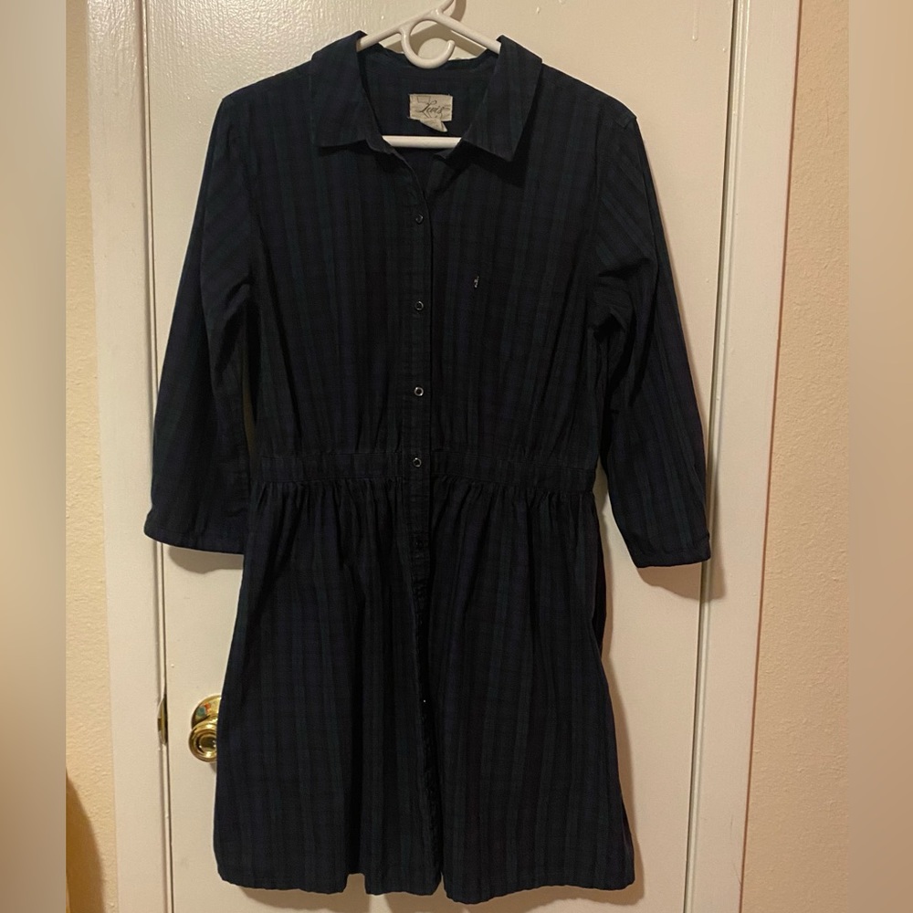 Levi’s Plaid Shirtwaist Dress - Size Large* - Navy, Green, Purple